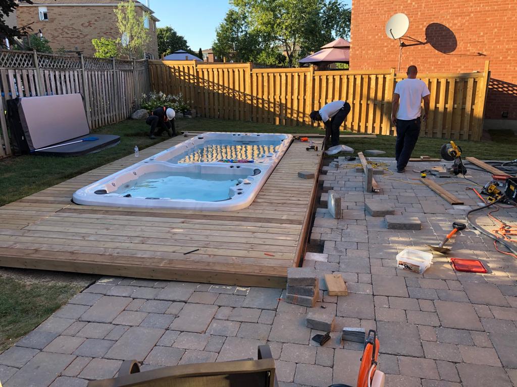 GTALandscaping on pool patio construction.