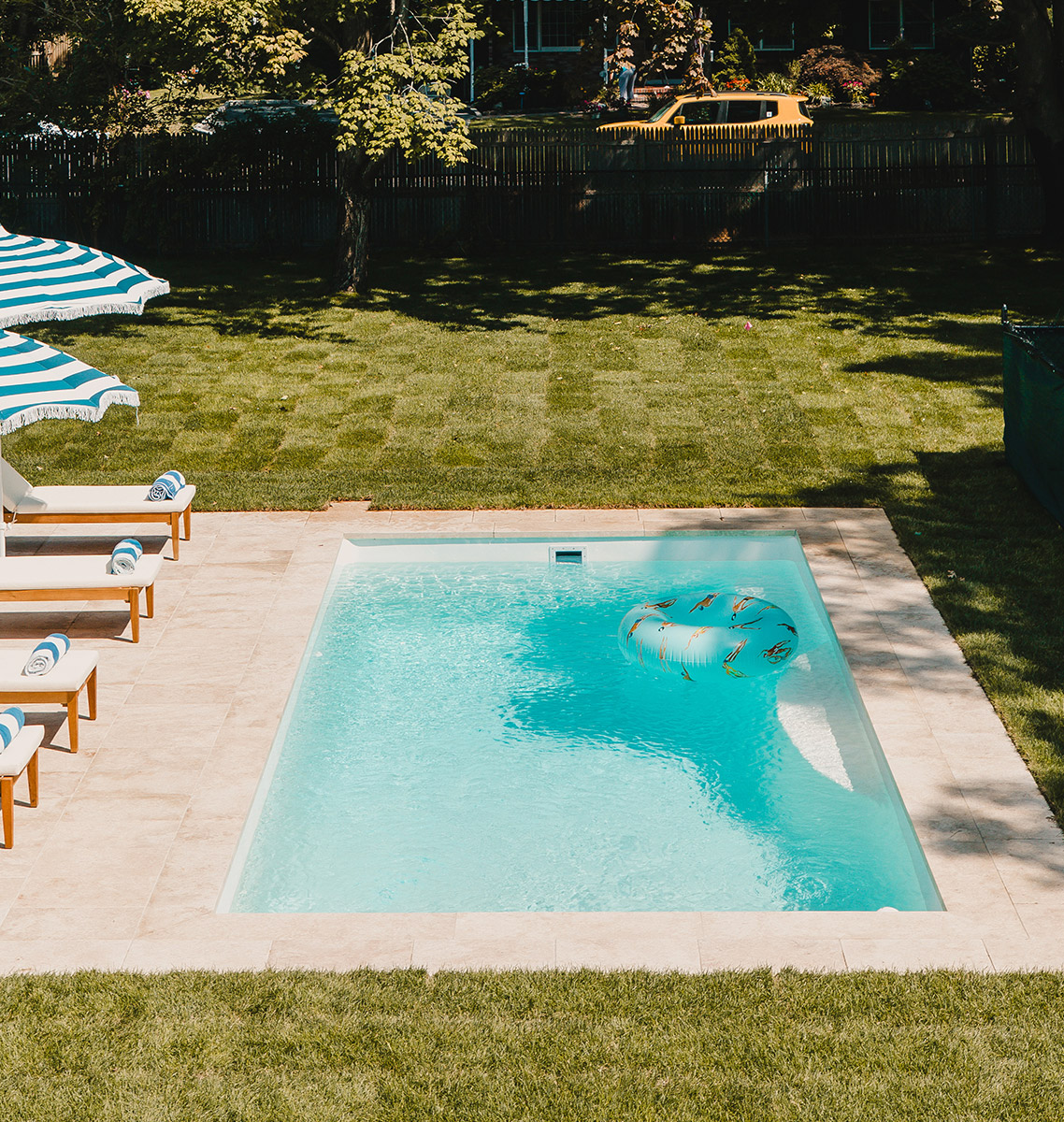 Example of installed fiberglass pool.